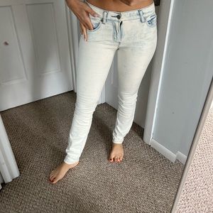 JOE FRESH SKINNY DENIM BLUE JEANS, PALE WASH FITS